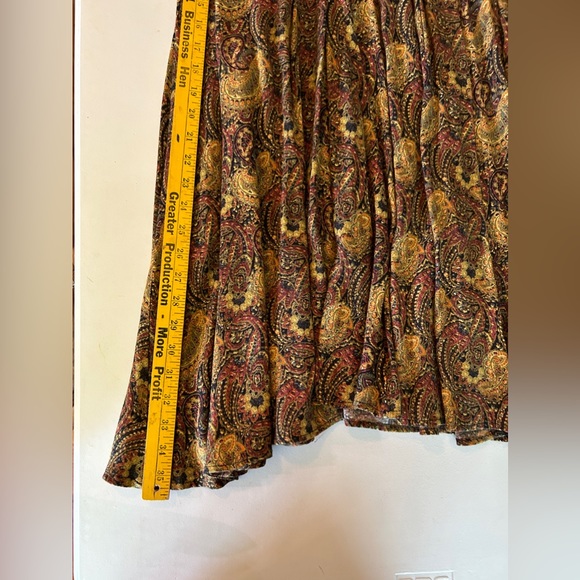 Free People Paisley Maxi Dress Jeweltone muted V neck side zipper size 14 - Picture 8 of 10